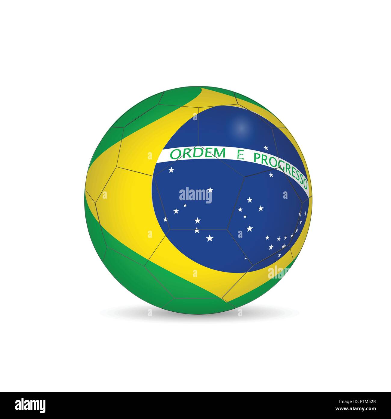 Brasilien-Fußball-Ball-Vektor-Illustration Stock Vektor