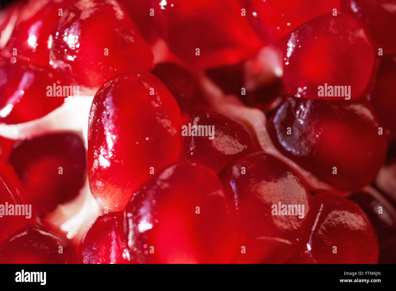 Reife rote Granatapfel Samen closeup Stockfoto