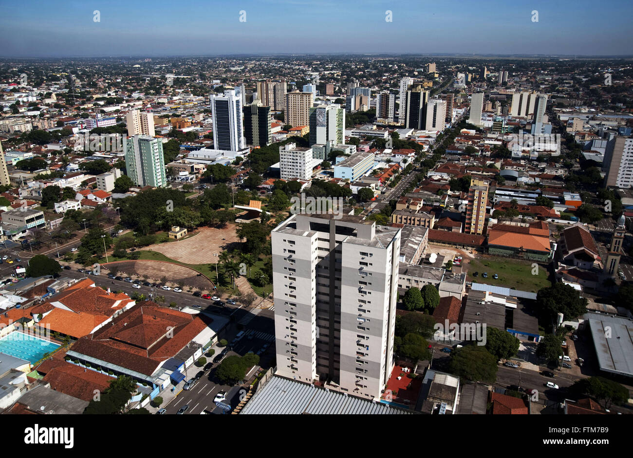Panoramablick auf das Zentrum der Stadt Campo Grande Stockfoto