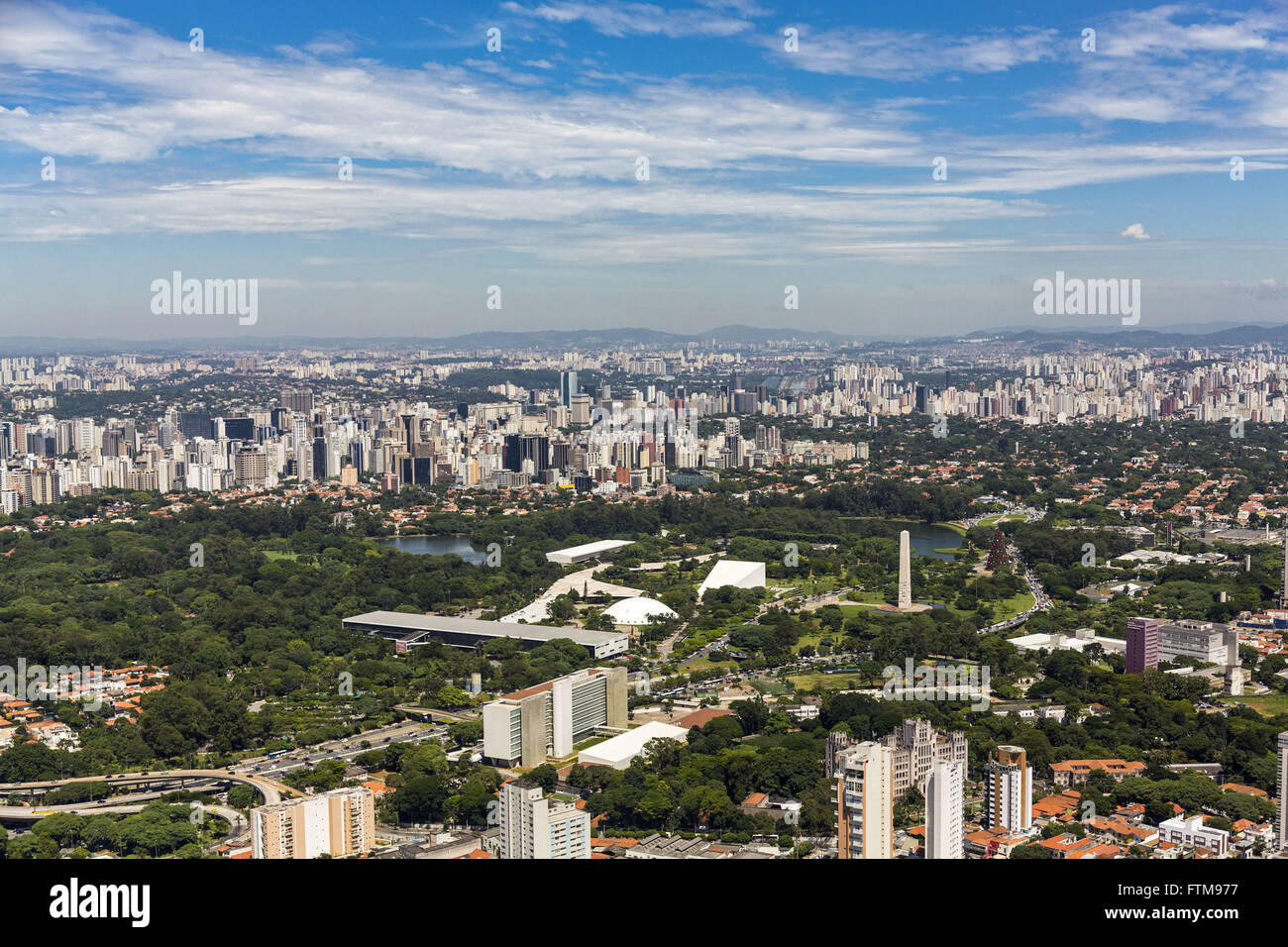 Luftaufnahme des Ibirapuera Park - südlich der Stadt Stockfoto
