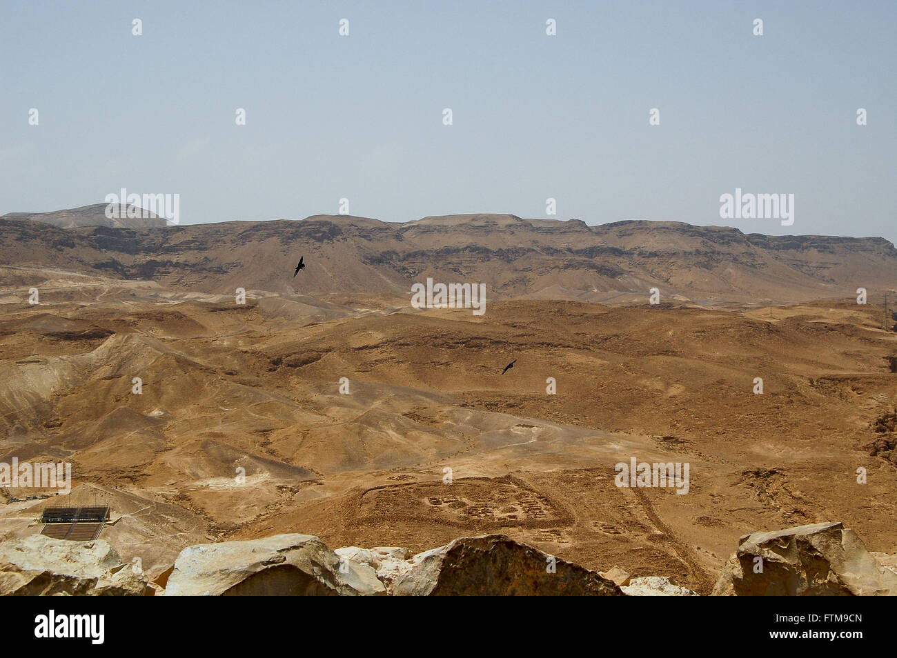 Überblick über die archäologische Stätte Masada - Judäische Wüste Stockfoto