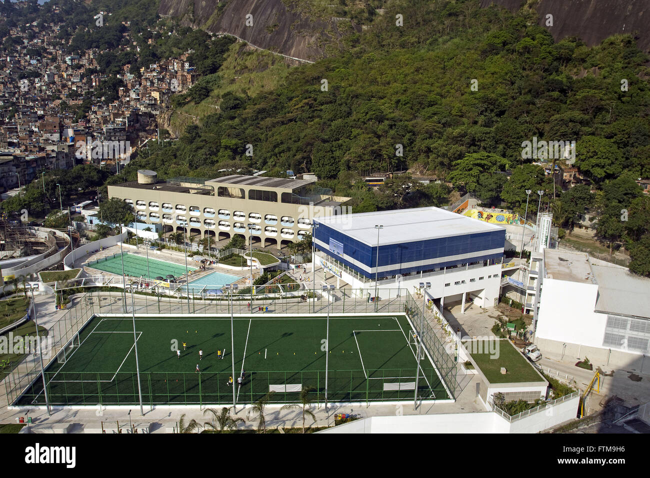 Rocinha-Stadt Rio De Janeiro-Sport-Komplex Stockfoto