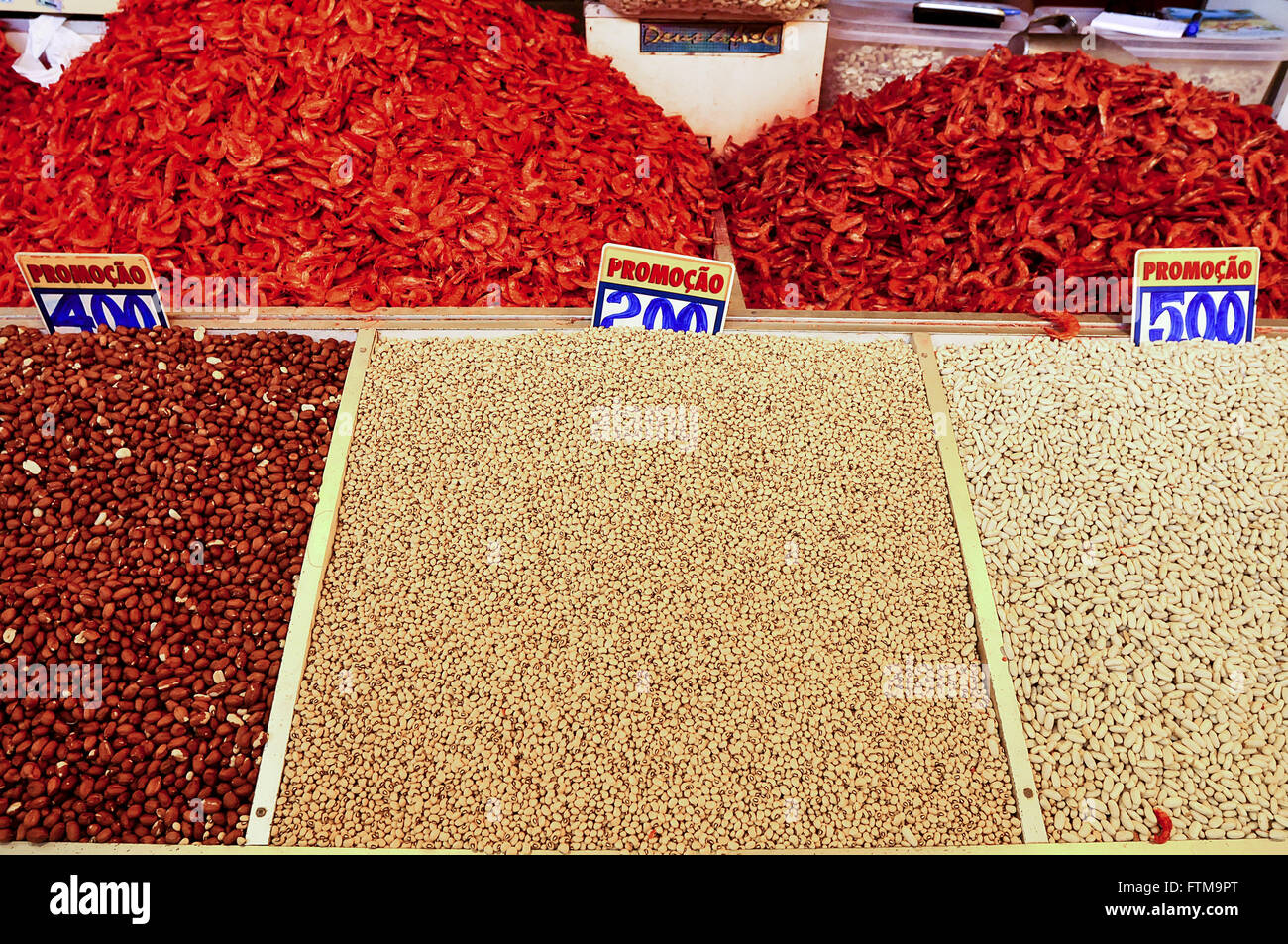 Shrimps und Grütze Zelt Verkauf zu fairen Sao Joaquim Stockfoto