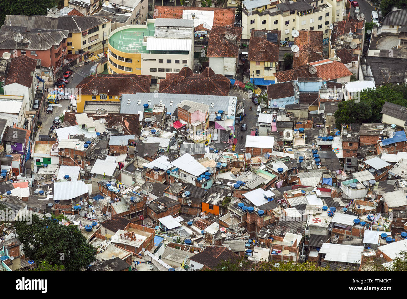 Santa Marta-Slum in Morro Dona Marta - Botafogo Nachbarschaft - Zone Süd Stockfoto