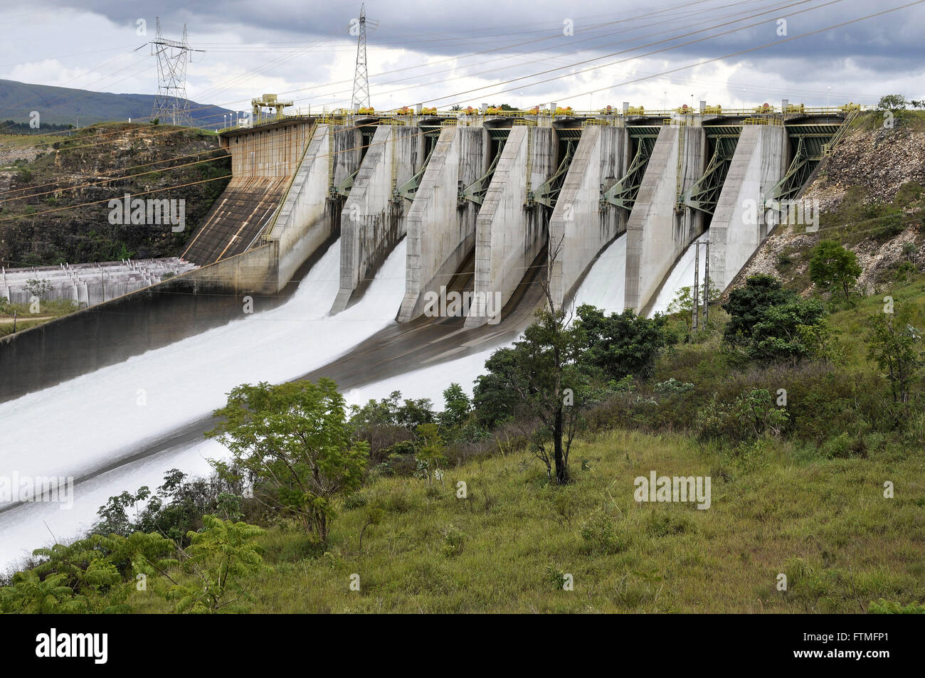 Furnas hydroelektrische Kraftwerke in den Rio Grande in der Stadt von São José da Barra Stockfoto