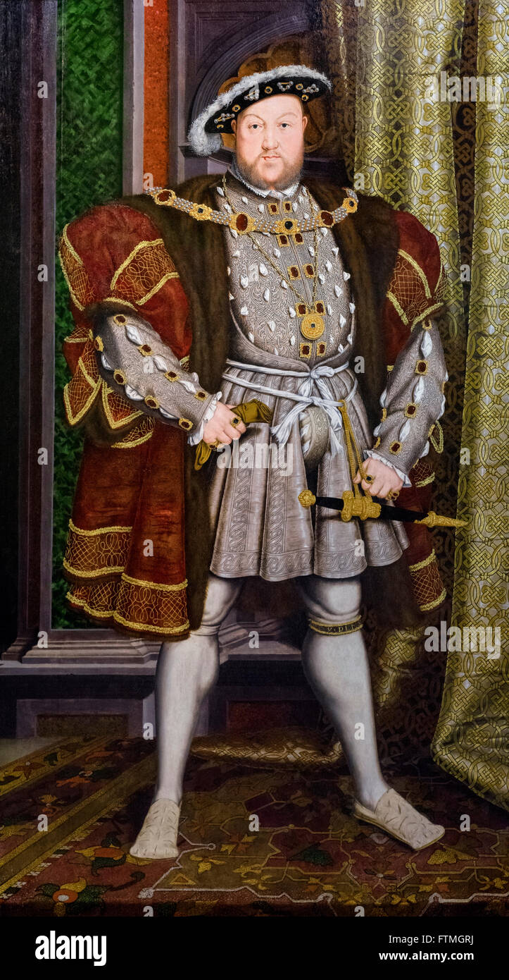 Heinrich VIII. Porträt von König Henry VIII, der Werkstatt von Hans Holbein dem jüngeren c 1537 Stockfoto