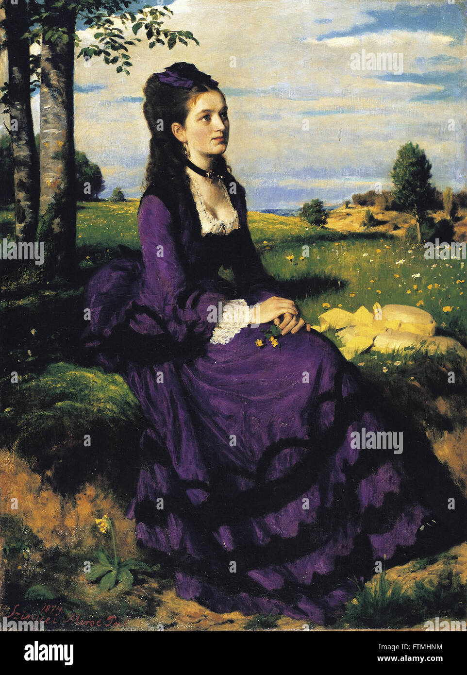 Szinyei Merse, Pál - Lady in violett - Ungarische Nationalgalerie Stockfoto