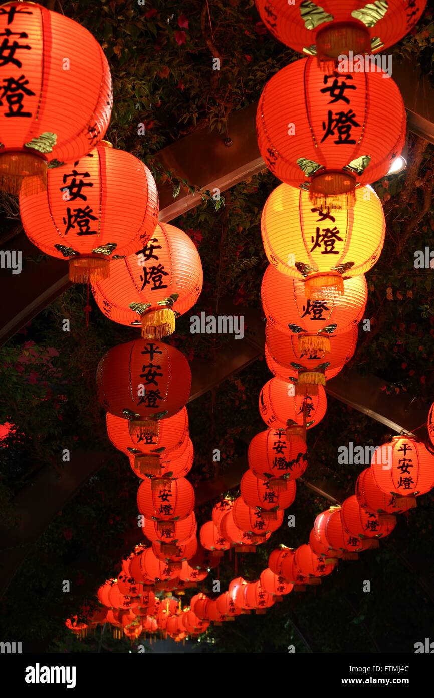 Buddhas Geburtstag Feier Laternen Stockfoto