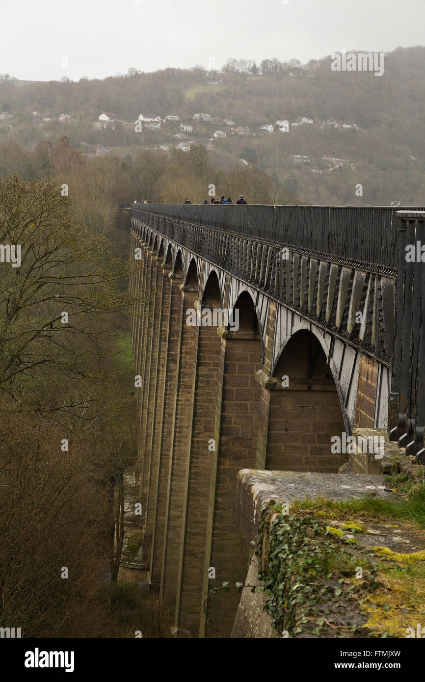 Pontcysyllte Aquädukt in Nord-Wales im frühen Frühjahr Stockfoto
