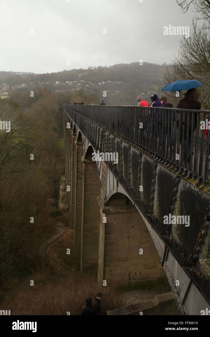 Pontcysyllte Aquädukt in Nord-Wales im frühen Frühjahr Stockfoto