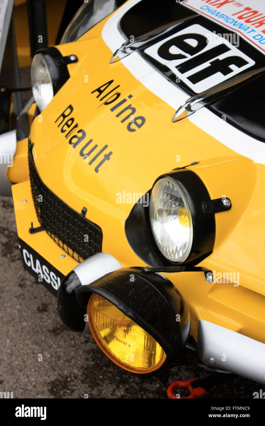 Renault Alpine Rallye-Auto in Goodwood Stockfoto