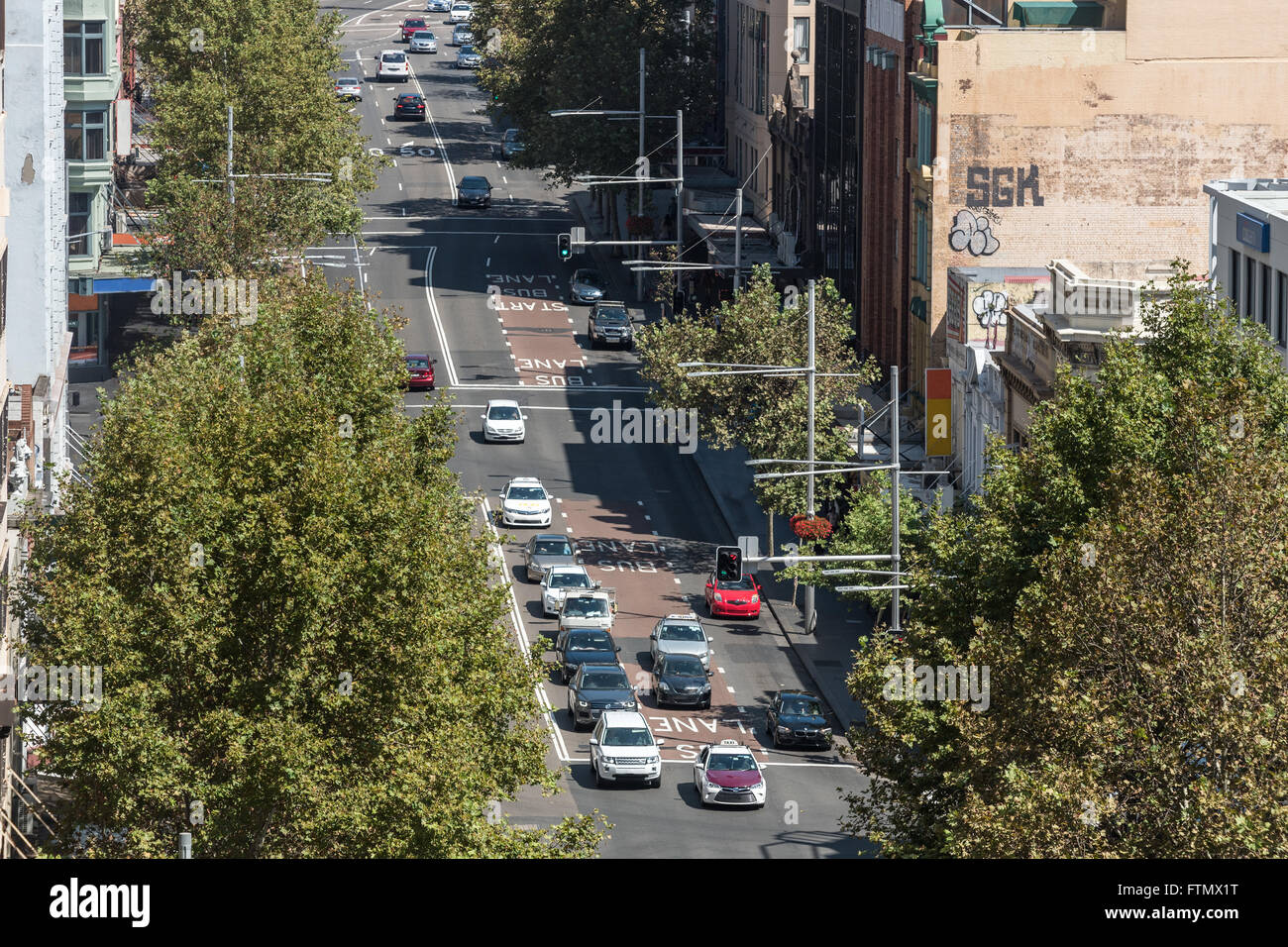 Sydney, Australien Stadt Cbd George Street im Laufe des Tages Stockfoto