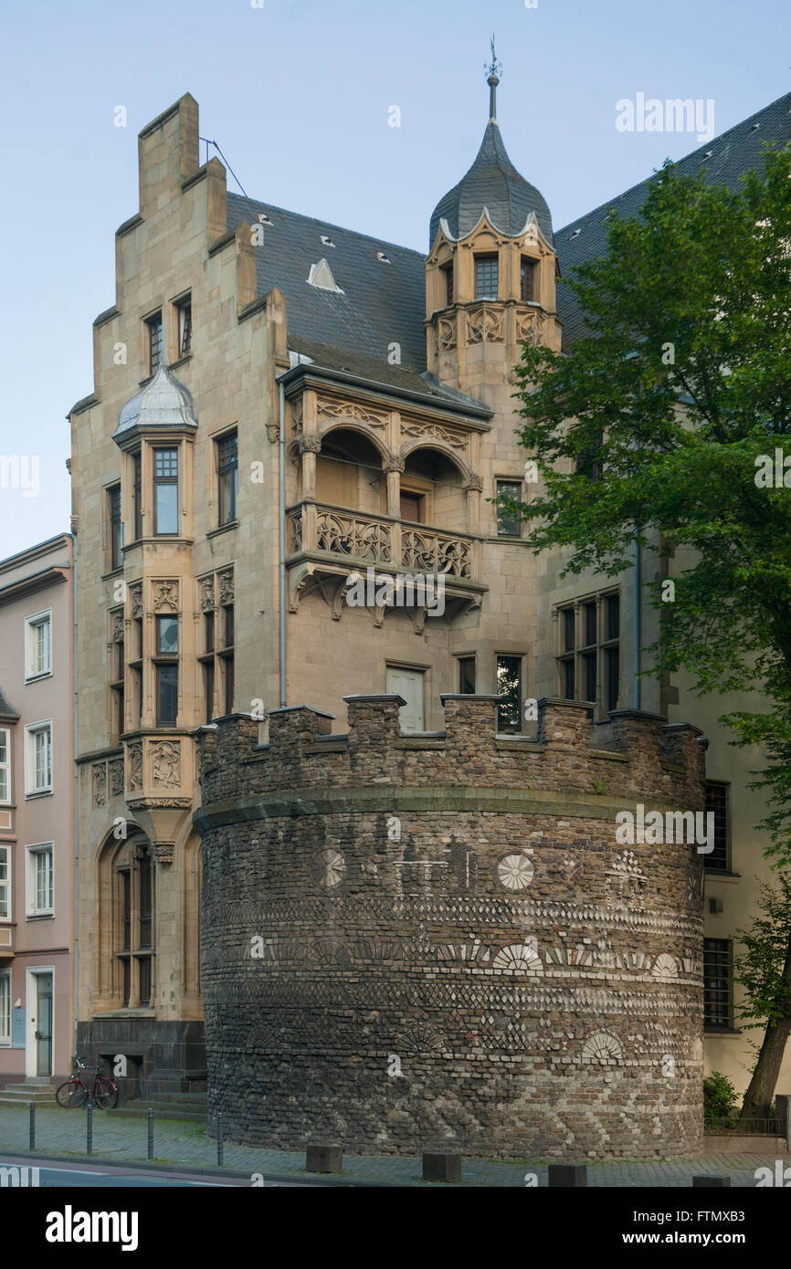 Köln, Altstadt-Nord, Magnusstrasse, Römerturm Stockfoto