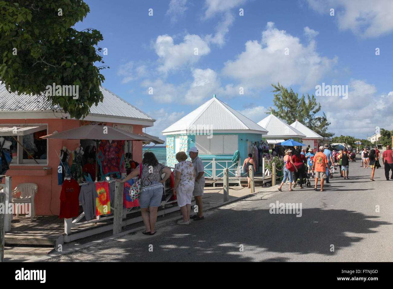 Shopping Hütten in Cockburn Town, Grand Türken. Stockfoto