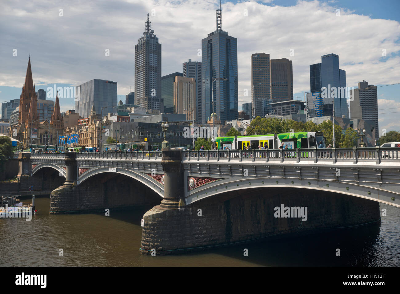 Southbank und Prinzessin Brücke Yarra River Melbourne Australien Stockfoto