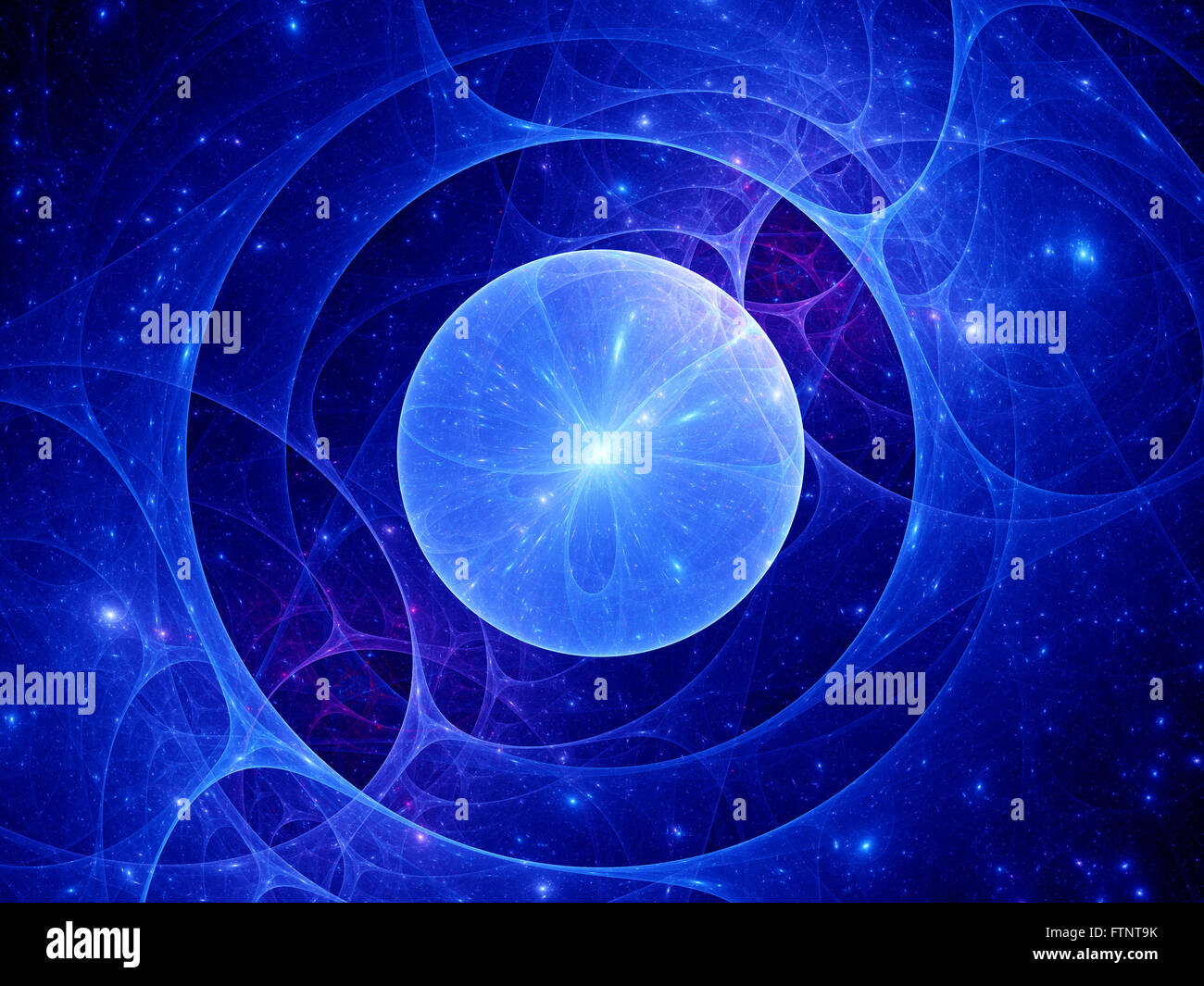 Bunte Gravitationslinse im Raum, Computer generierte abstrakten Hintergrund Stockfoto