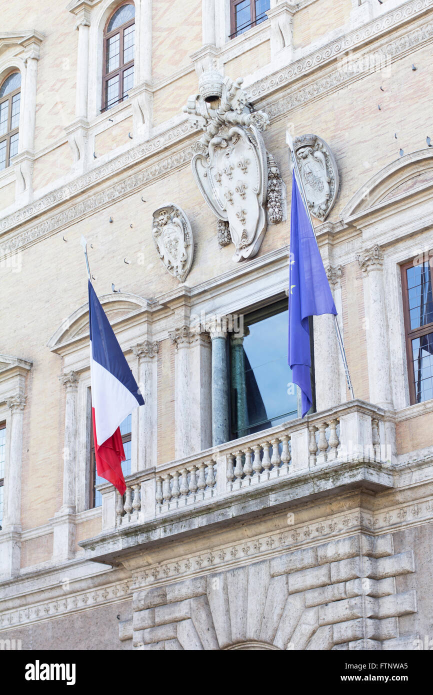 Palazzo Farnese. Heute ist es der französischen Botschaft in Italien. Stockfoto