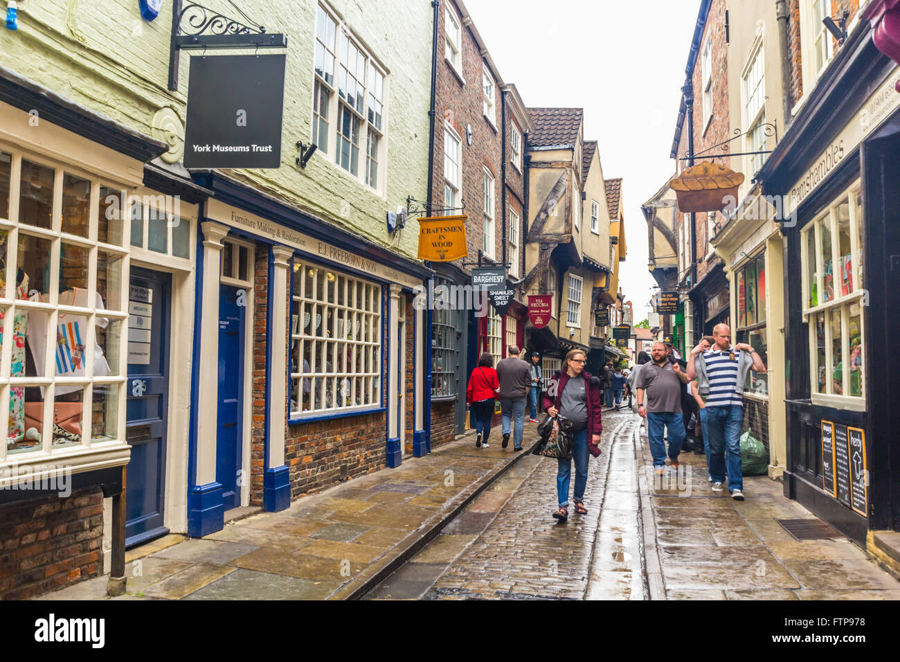 Alte Straßen von York, England, Vereinigtes Königreich Stockfoto
