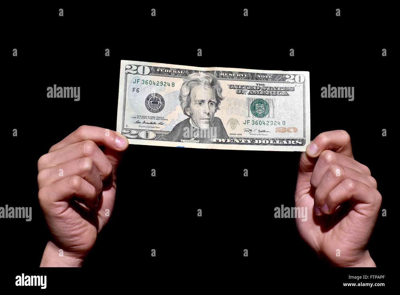 Geld halten in der hand Stockfoto