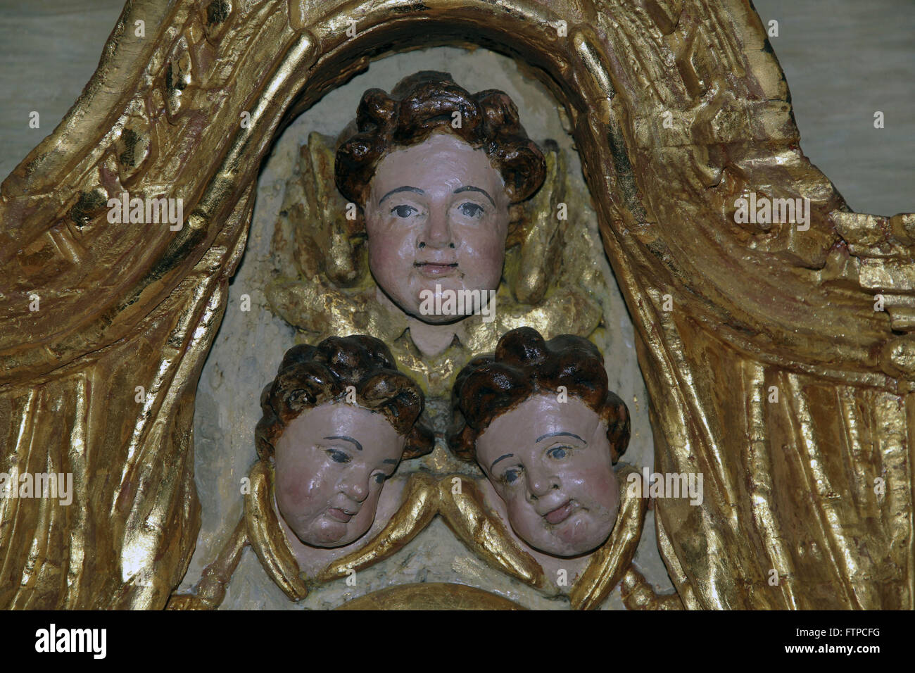 Barocke Kunst in der Kirche der Madonna des Rosenkranzes High Cross in Ouro Preto - MG Stockfoto