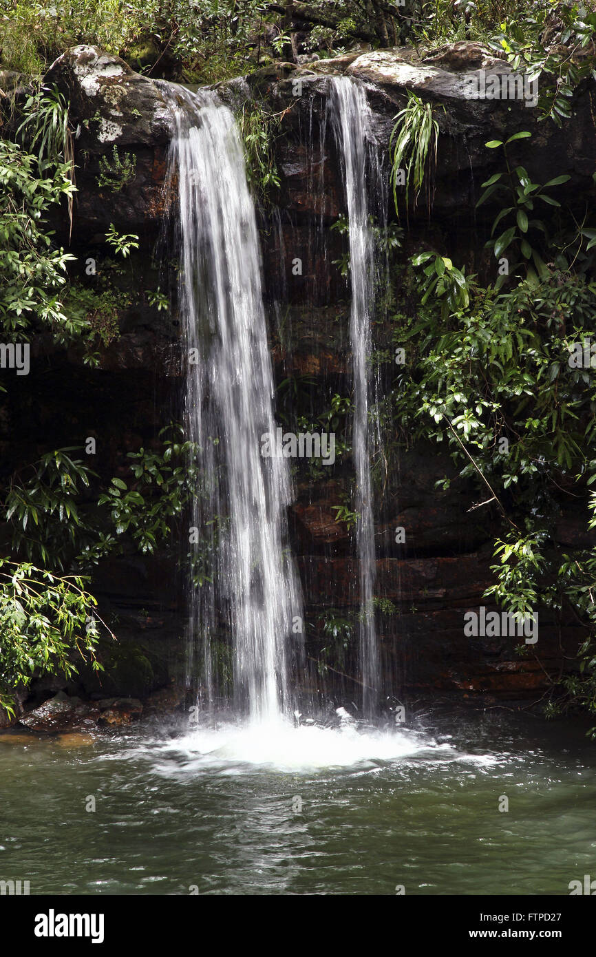 Wasserfall des Baches Louquinhas Hobbys Stockfoto