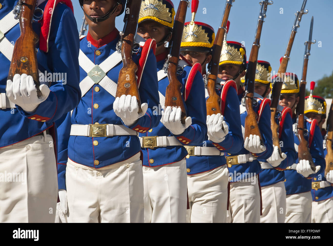 Die Presidential Guard Battalion Herzog von Caxias im Praça Dos Tres Powers Stockfoto
