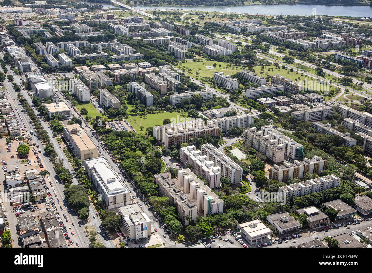 Luftaufnahme des Wohn Superblocks Nordflügel Stockfoto