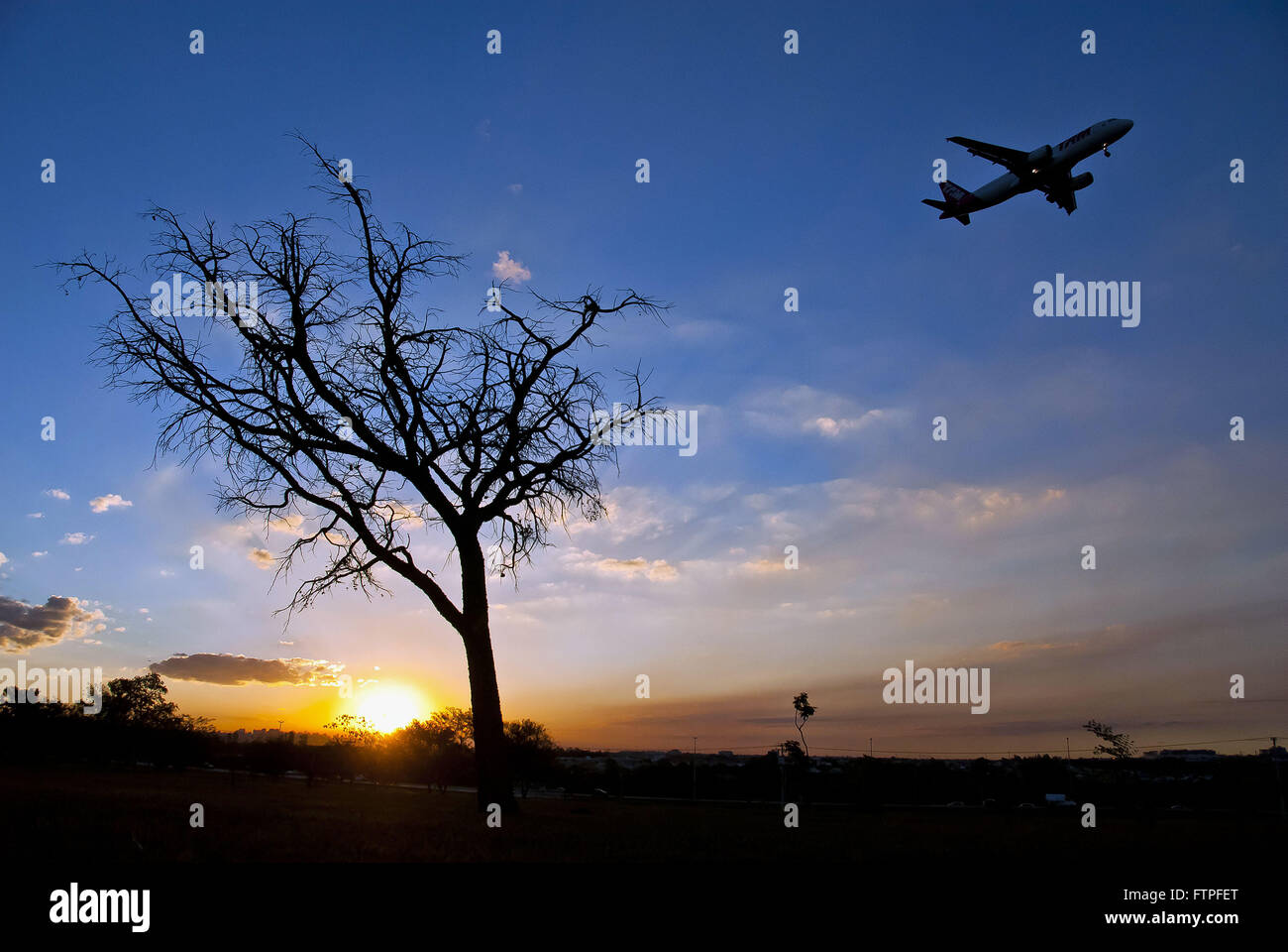 Landschaft Sonnenuntergang in Brasilia Stockfoto