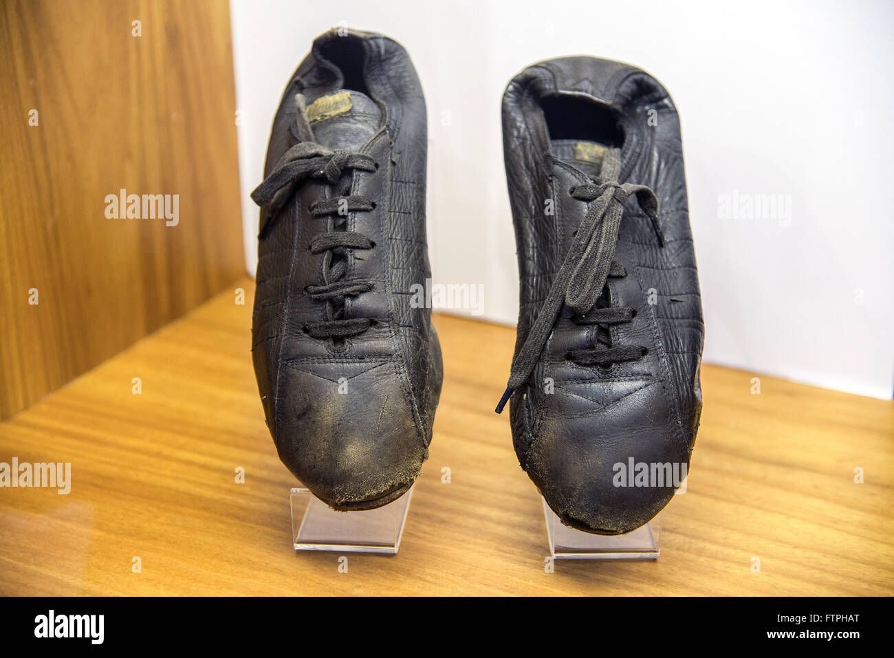 Stollen von Pele-Football-Spieler am Anfang seiner Karriere - Haut-Museum genutzt Stockfoto