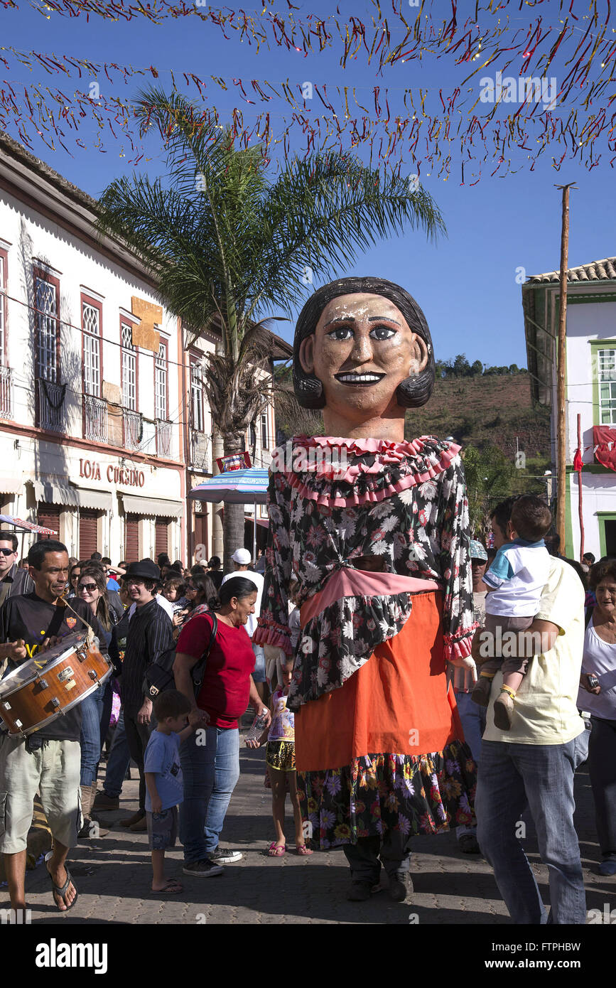 Paradeplatz in Bonecao Oswaldo Cruz dekoriert für das Fest des Heiligen Geistes Stockfoto