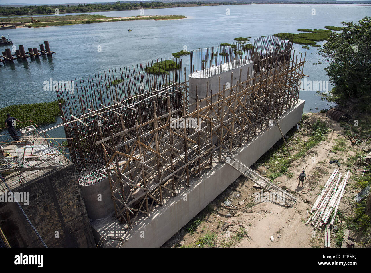 Obra de Duplicacao da Ponte Integracao da BR-101 Na Divisa Dos Estados de Sergipe e Alagoas Stockfoto