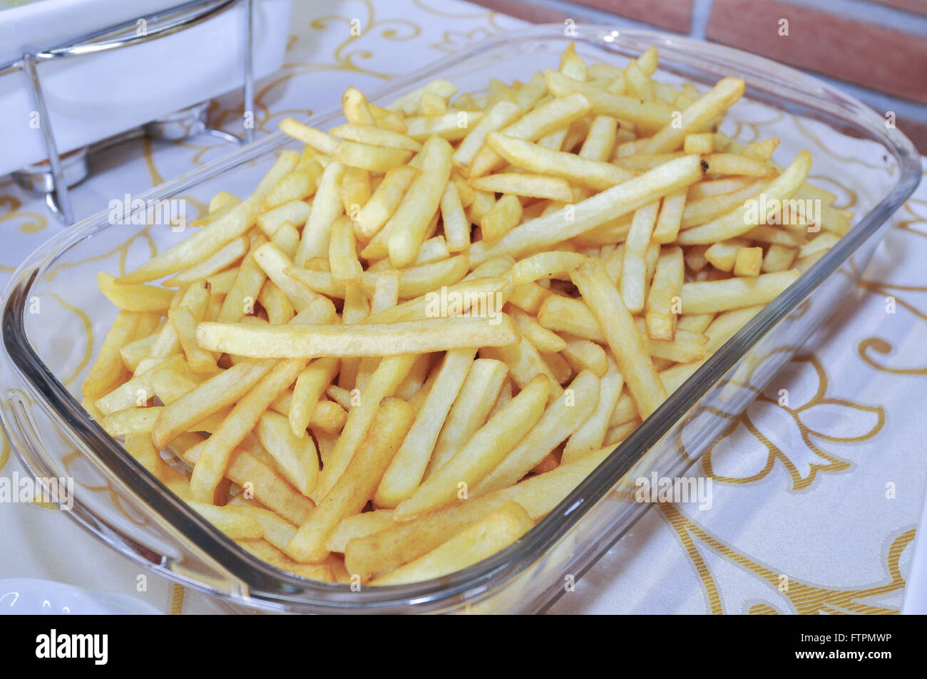 Pommes frites Platte Stockfoto