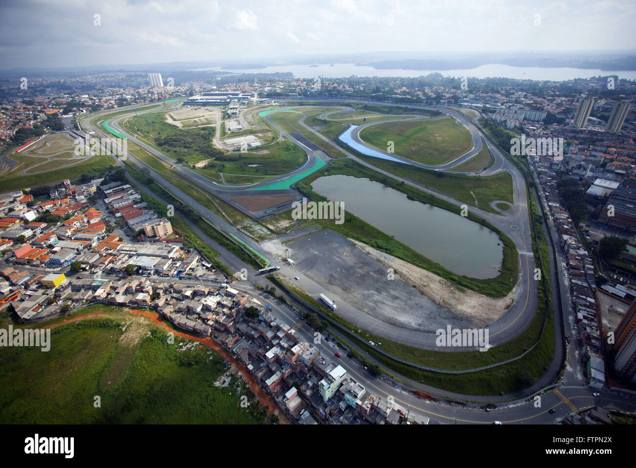 Luftaufnahme des Autodromo Interlagos - Südstadt Stockfoto