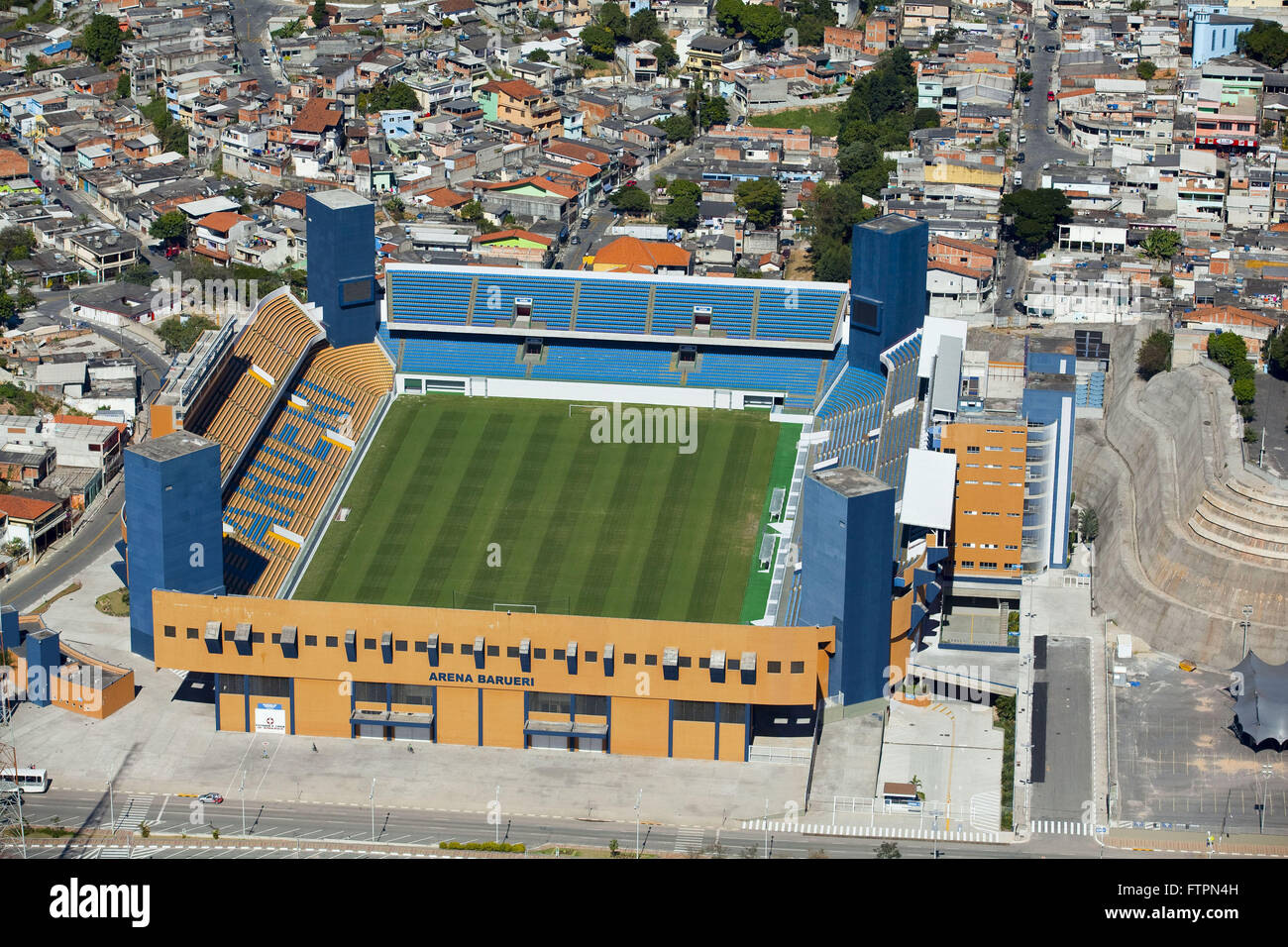 Luftbild des Stadions Arena Barueri Stockfoto