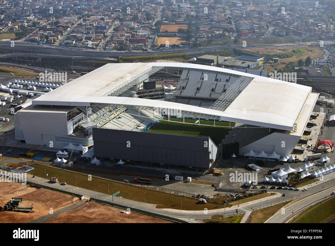 Luftbild des Stadions Korinther Arena - Heimat der Eröffnung der WM 2014 Stockfoto