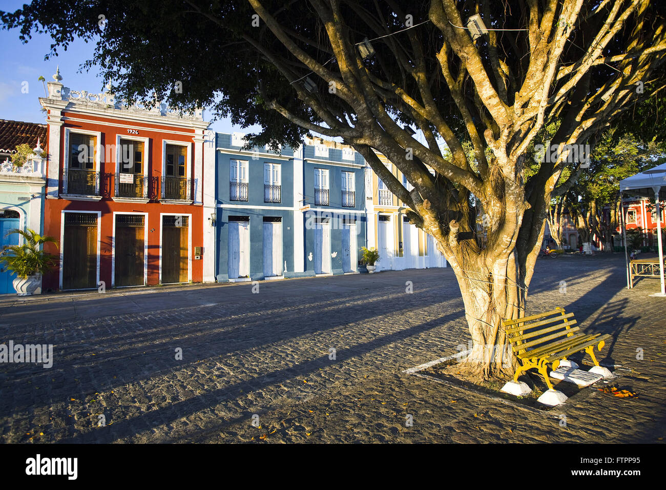 Historische Stätte mit Dr. Paulo Souto kolonialen Häuser - Altstadt Stockfoto