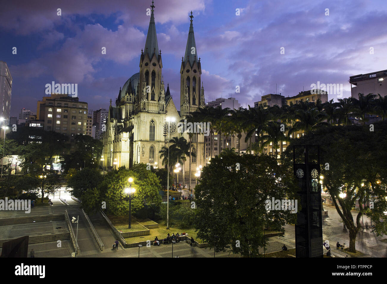 Catedral Metropolitana de São Paulo Ou Catedral da Se kein Centro Historico da Kapital Stockfoto