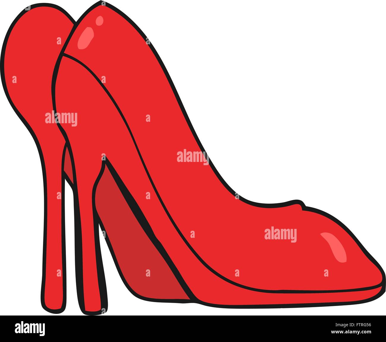 Freihändig gezeichnete Cartoon-high Heel-Schuhe Stock-Vektorgrafik - Alamy