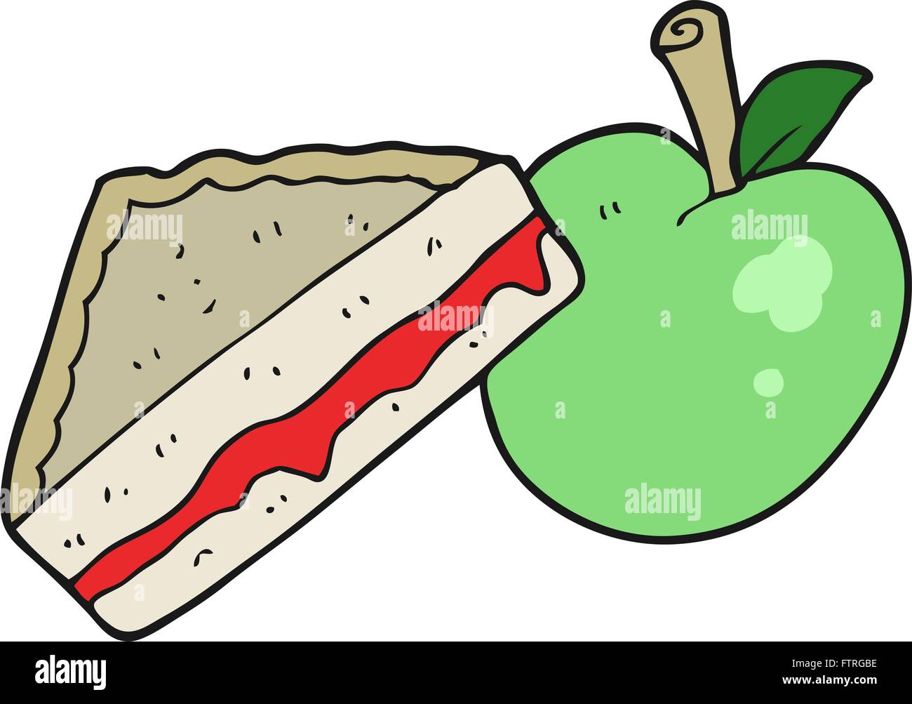 Freihändig gezeichnete Cartoon Lunchpaket Stock Vektor