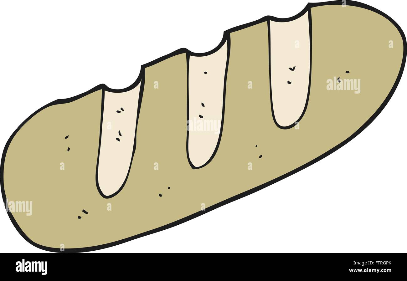 Freih Ndig Gezeichnete Cartoon Laib Brot Stock Vektorgrafik Alamy