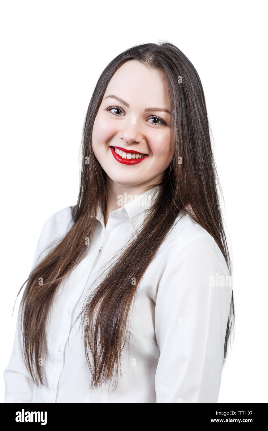 Junge schöne Frau mit breiten Lächeln Stockfoto