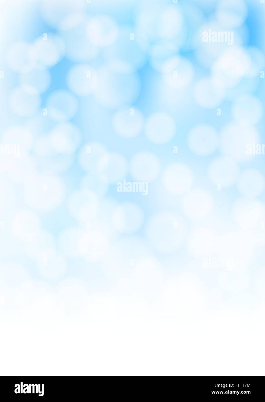 Abstrakt blau Bokeh Hintergrund mit unscharfen Lichteffekte. Licht im blauen Himmel abstrakte vertikale Hintergrund als dekorative Leuchten Stock Vektor