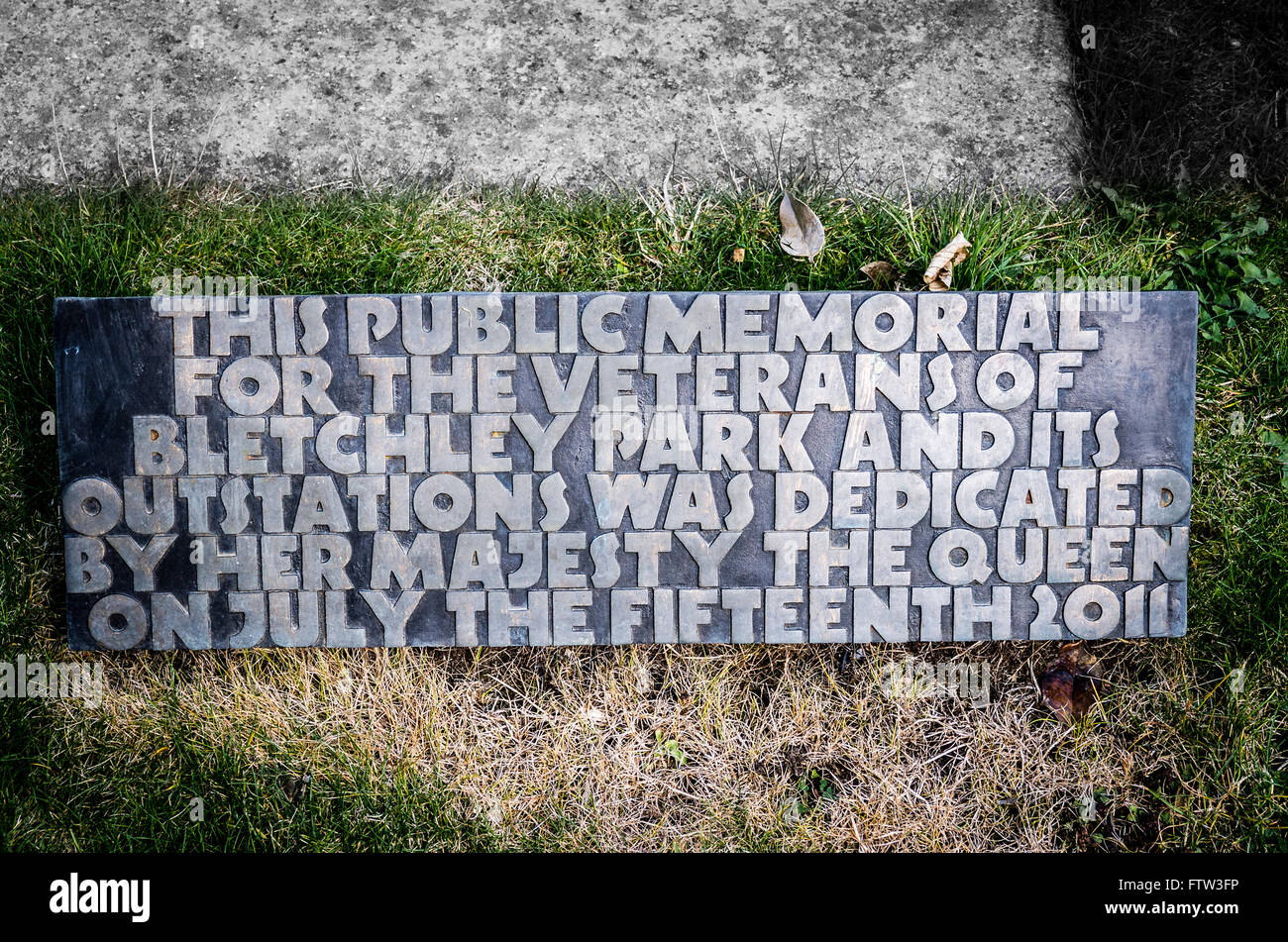 Details des Veterans Memorial an Bletchley Park UK Stockfoto