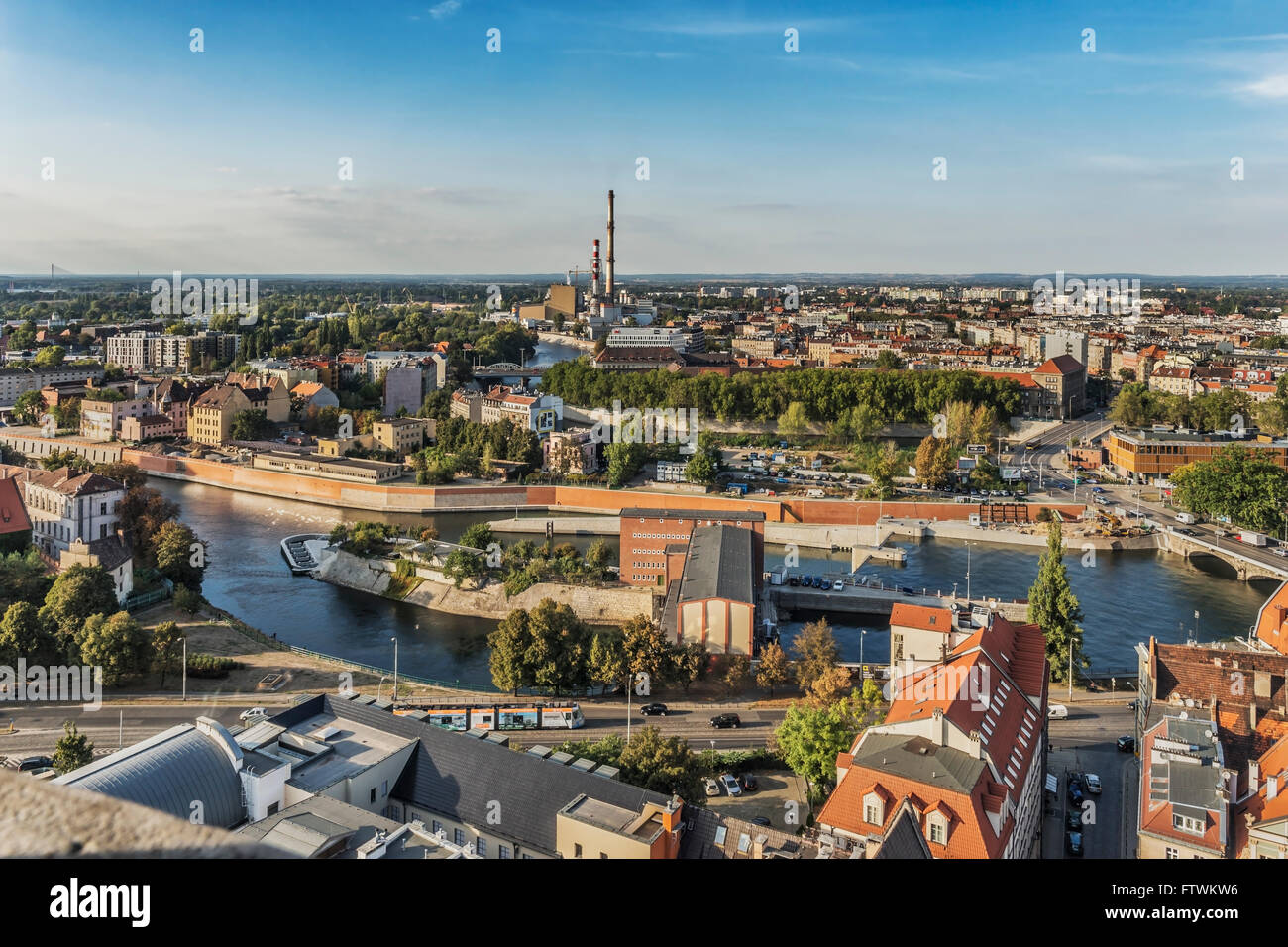 Blick vom Turm der St. Elizabeth Church in Breslau, Woiwodschaft Niederschlesien, Polen, Europa Stockfoto
