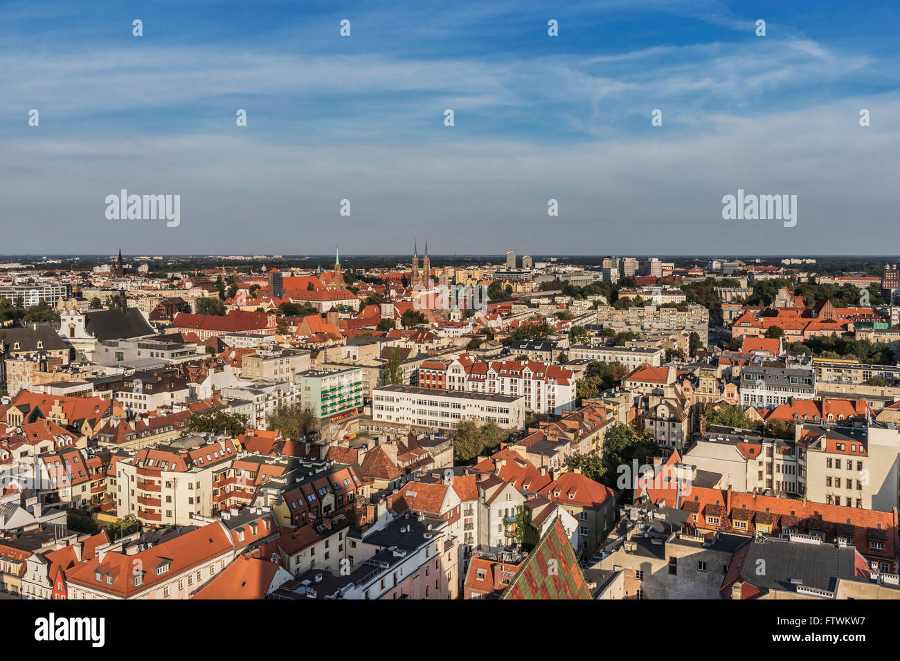 Blick vom Turm der St. Elizabeth Church in Breslau, Woiwodschaft Niederschlesien, Polen, Europa Stockfoto