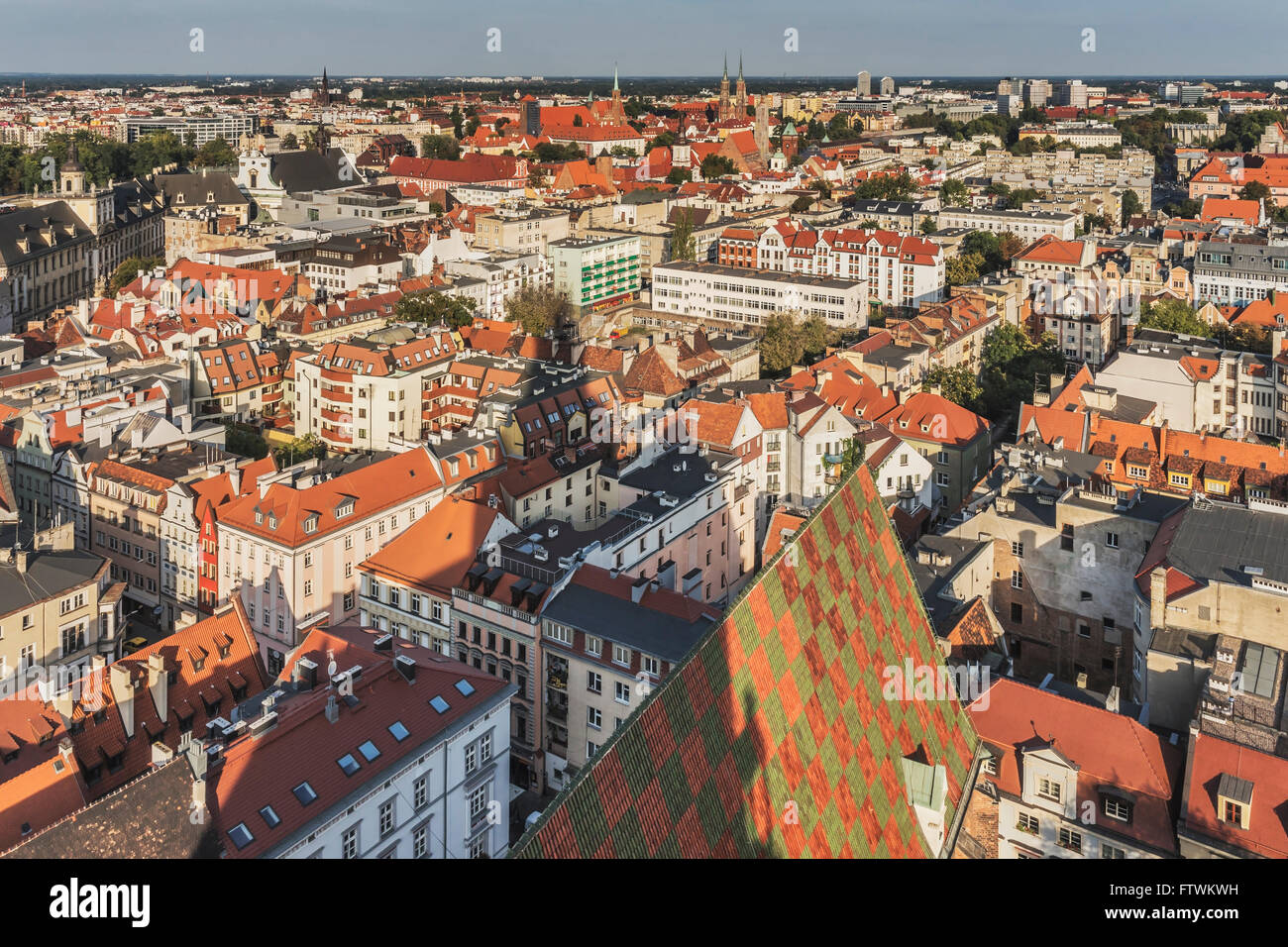Blick vom Turm der St. Elizabeth Church in Breslau, Woiwodschaft Niederschlesien, Polen, Europa Stockfoto