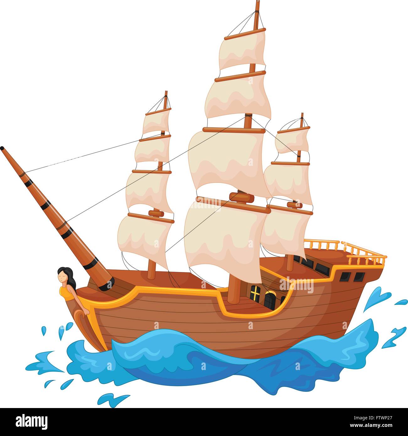 Cartoon Schiff isoliert Stock Vektor