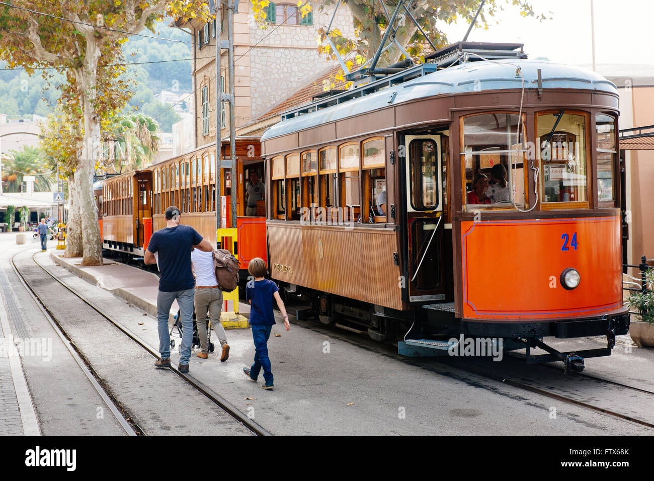 Ferrocarril de Sóller, Port de Soller, Balearen, Mallorca, Spanien