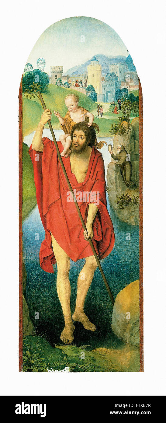 Hans Memling - Saint Christopher - Cincinnati Art Museum Stockfoto