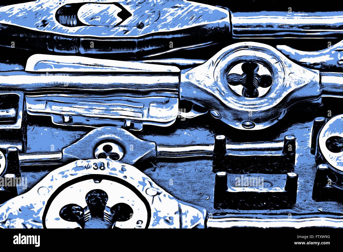 Detail der Gewindeschneider - Handwerkzeug Stockfoto